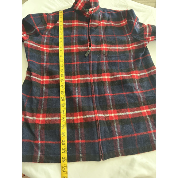 Lauren Ralph Lauren Wool Plaid Full Zip Mock Neck Jacket Womens Size Large Red - Picture 6 of 8
